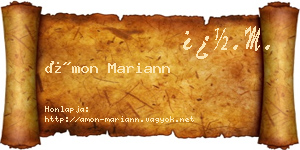 Ámon Mariann névjegykártya