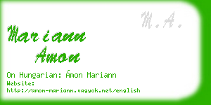 mariann amon business card
