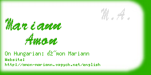 mariann amon business card